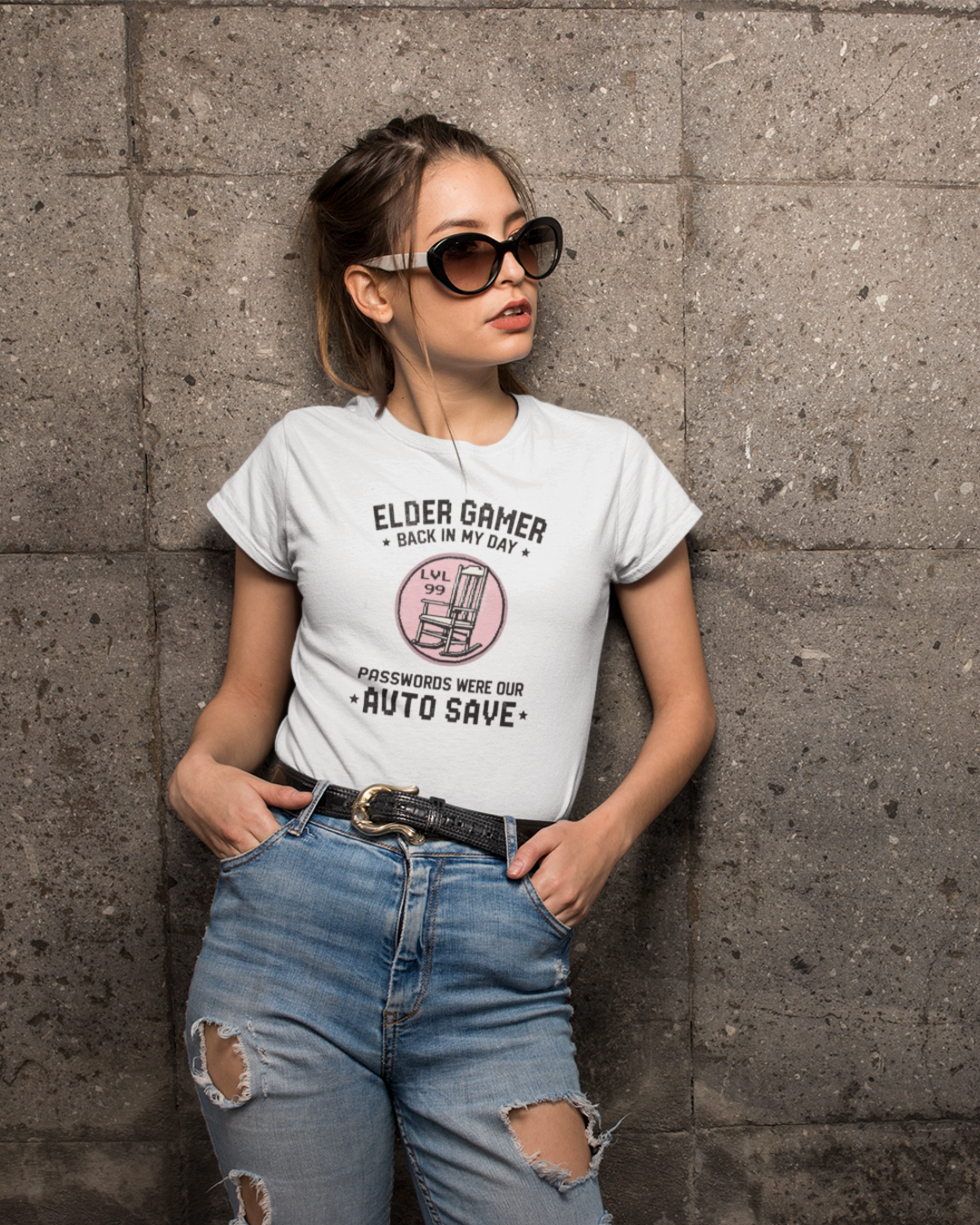 Elder Gamer: Passwords Womens White Crewneck