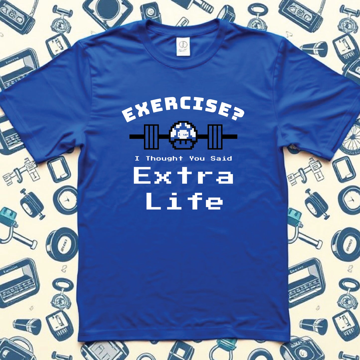 Extra Lives & Reps: Fun Gamer Fitness Crewneck T-shirt