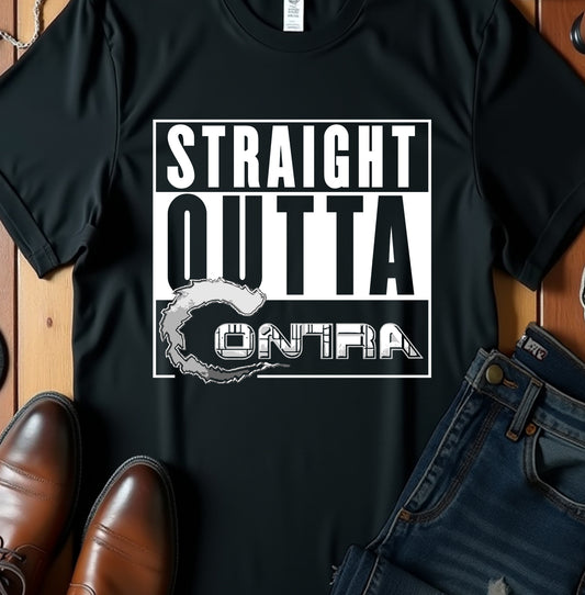 Straight Outta 8-Bit Warfare Black Tee