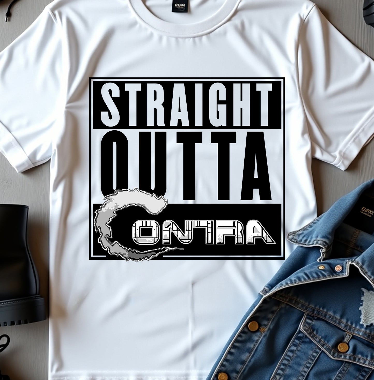 Straight Outta 8-Bit Warfare White Tee
