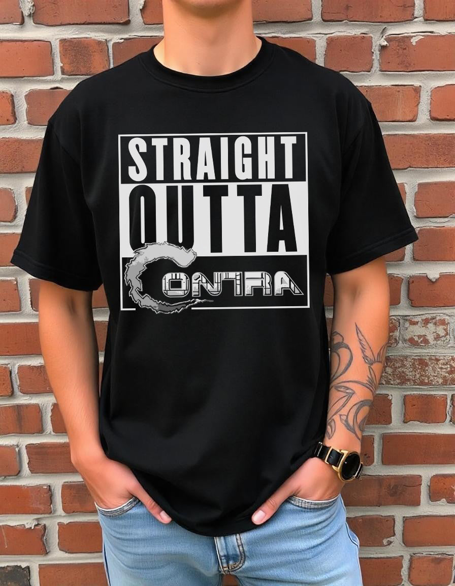 Straight Outta Contra Crewneck T-shirt Black