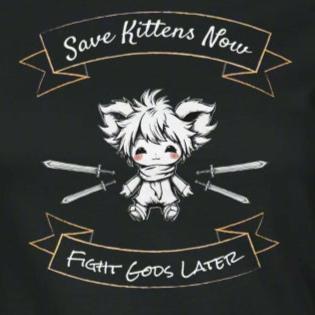 XX Kittens First, Gods Later: Chibi Champion Womens Crewneck T-shirt