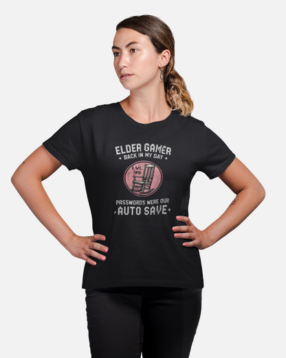 Elder Gamer: Passwords Womens Dark Crewneck