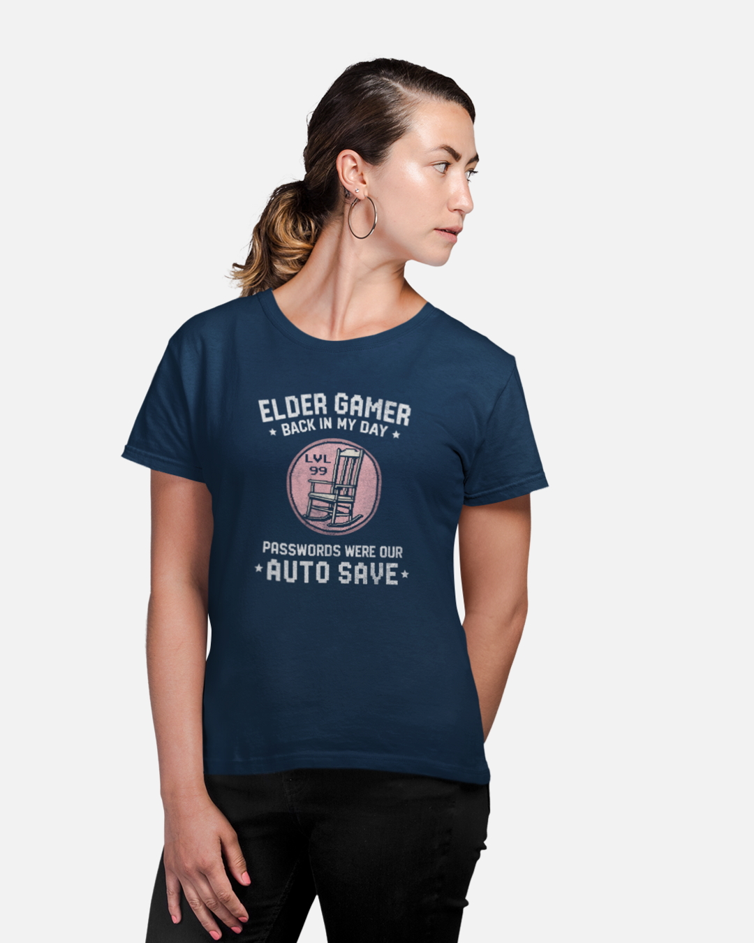 Elder Gamer: Passwords Womens Dark Crewneck